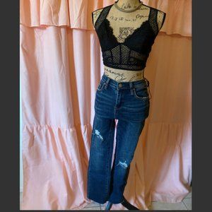 Blank NYC Distressed cropped bootcut jeans